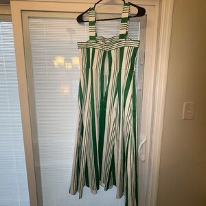 Draper James Green and White Midi Dress